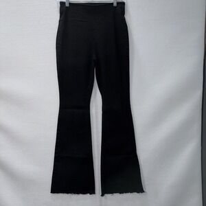 Tinseltown  Black Pullon Distressed Frayed Hems Flare Leg Jeans Size 3 Wide‎ Y2K